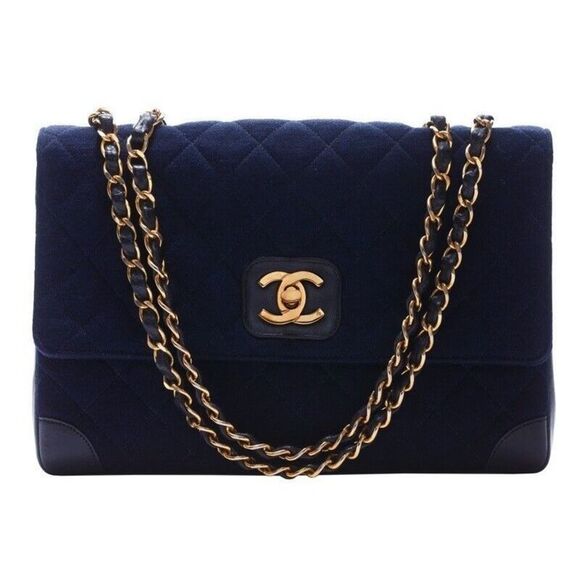 Chanel Matelasse Turnlock Straight Flap Chain Shoulder Jersey Material - Picture 1 of 9